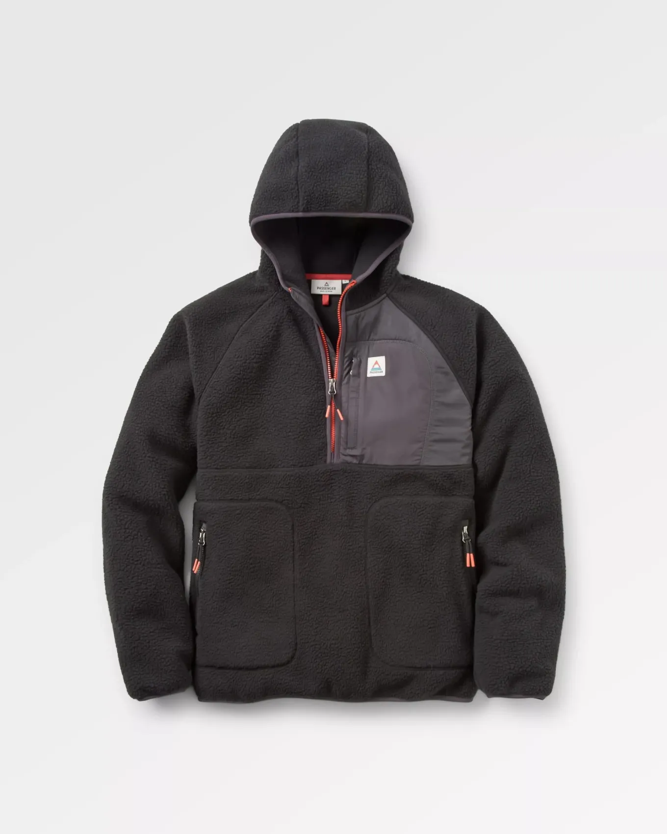 Ventura 1/2 Reißverschluss Recyceltes Sherpa-Fleece - Schwarz