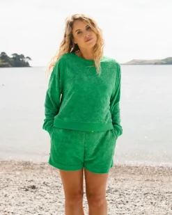 Vibes Texturierte Shorts - Grüne Fichte