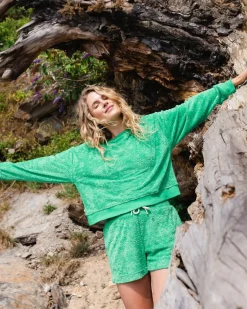 Vibes Texturiertes Langarmshirt - Grüne Fichte