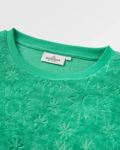 Vibes Texturiertes Langarmshirt - Grüne Fichte