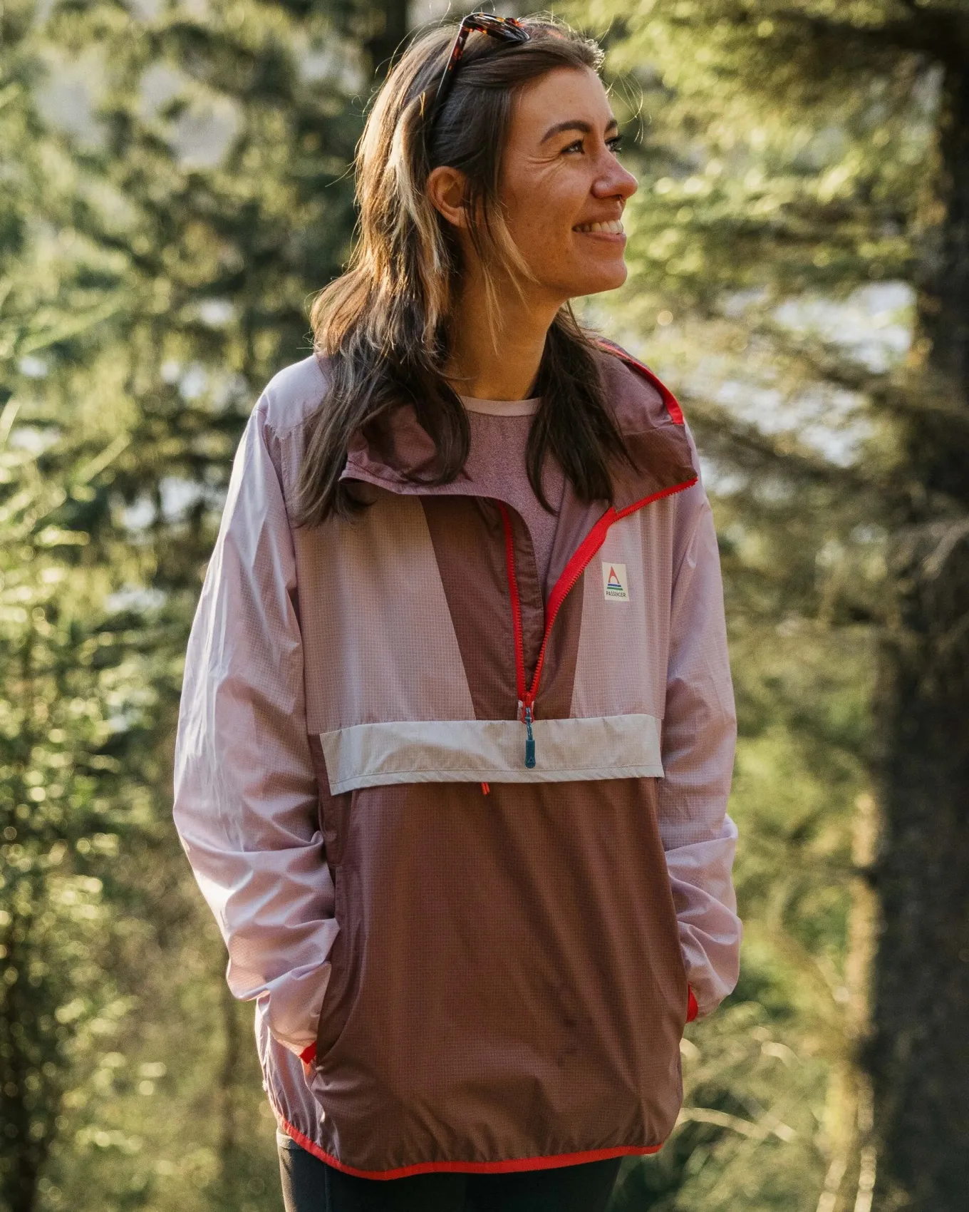 Viento Recycelte Windjacke Anorak - Fliedernebel/Traube