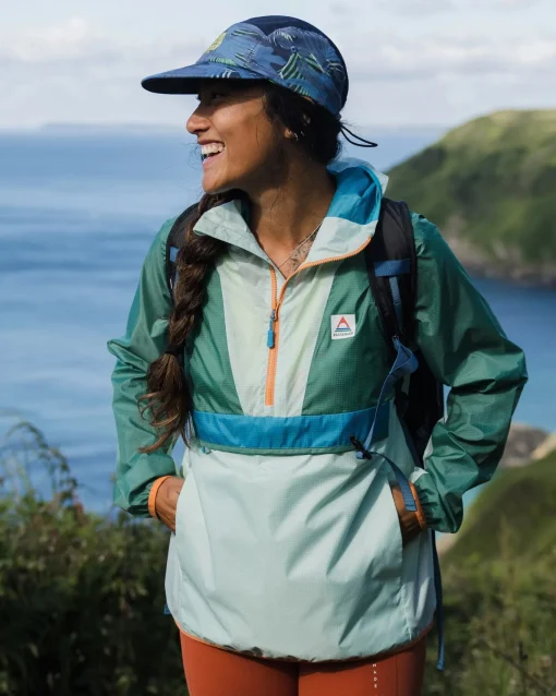 Viento Recycelte Windjacke Anorak - Surf Spray/Tiefsee