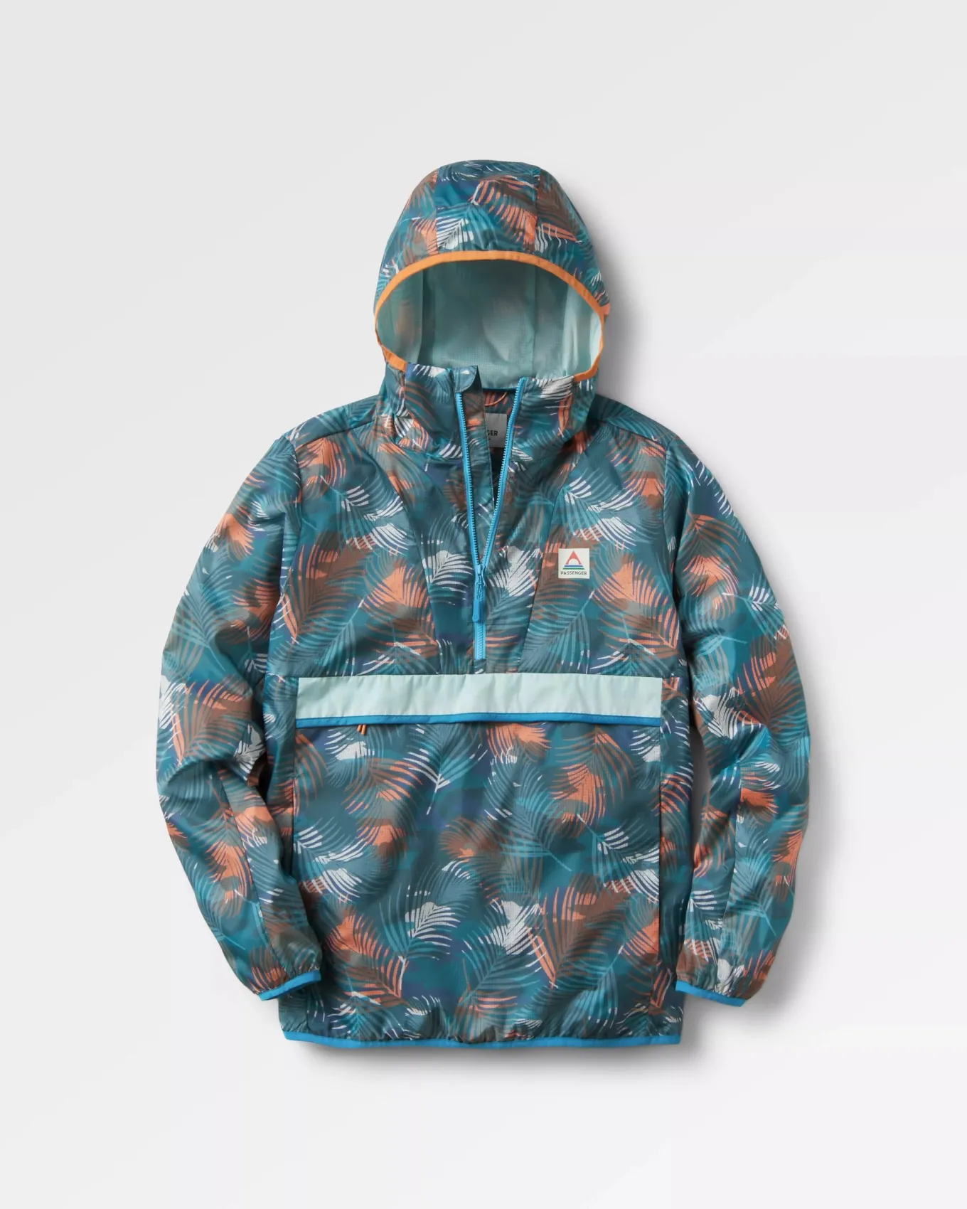 Viento Recycelte Windjacke Anorak - Palm Camo Tiefsee
