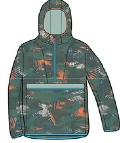 Viento Recycelte Windjacke Anorak - Palm Camo Tiefsee