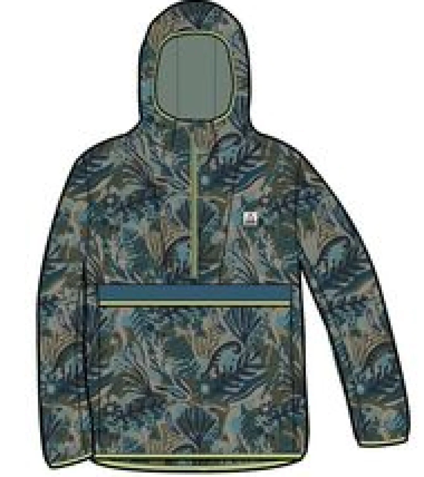 Viento Recycelte Windjacke Anorak - Abstrakte Seealge Pistazie