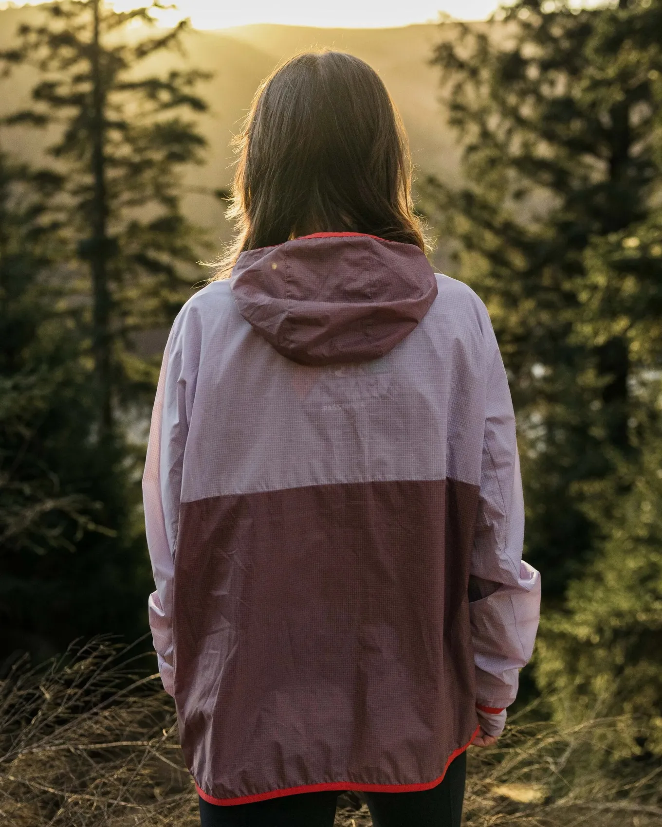 Viento Recycelte Windjacke Anorak - Fliedernebel/Traube