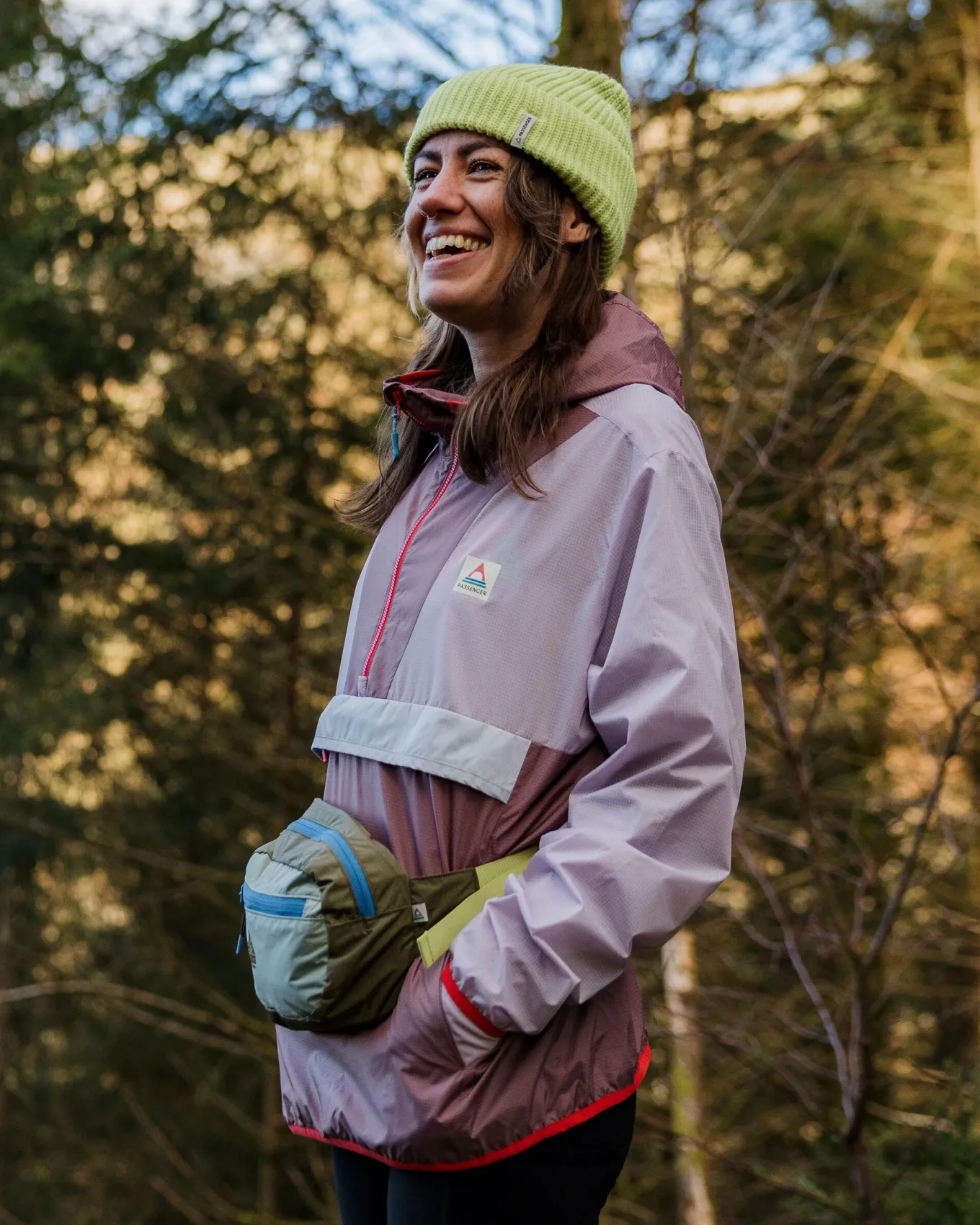 Viento Recycelte Windjacke Anorak - Fliedernebel/Traube