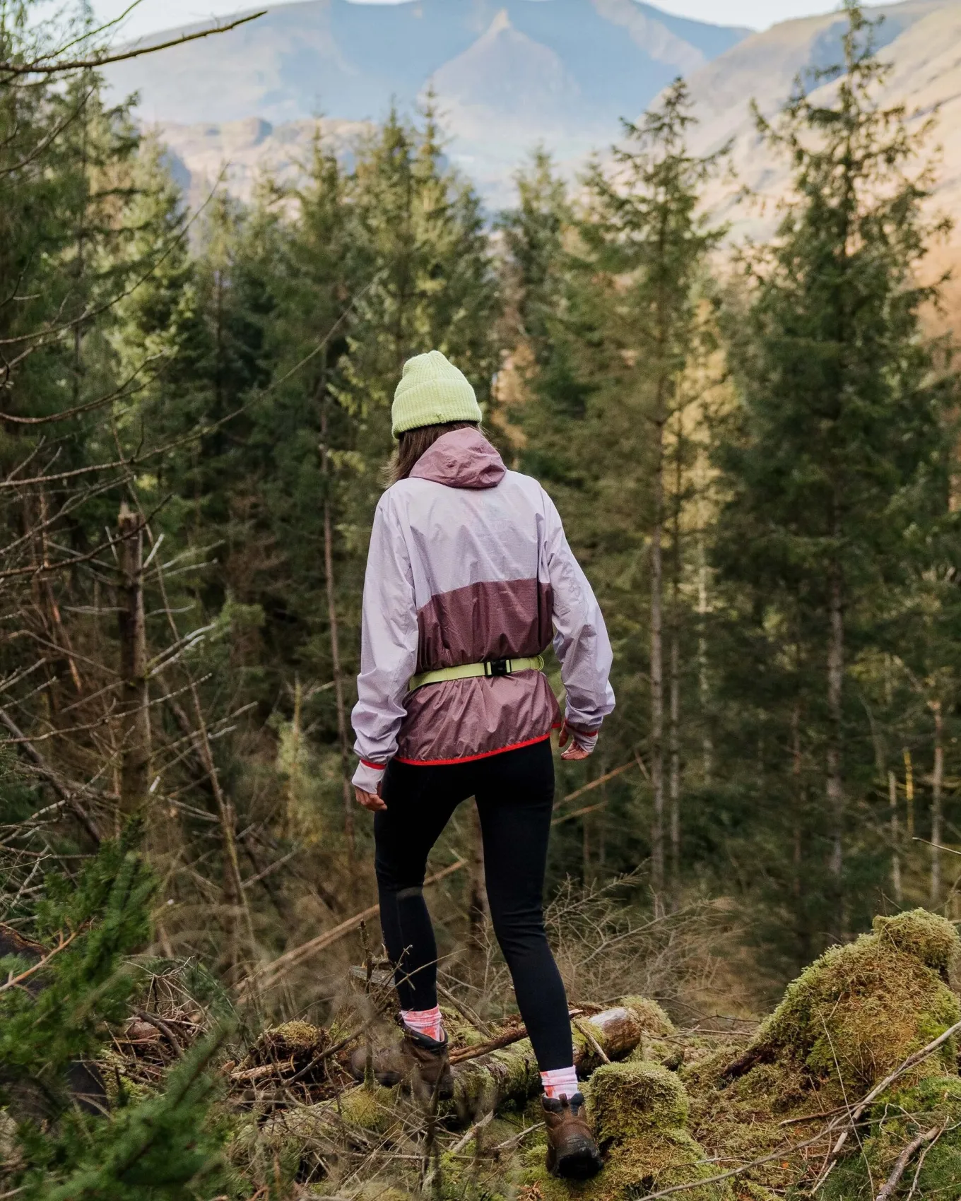 Viento Recycelte Windjacke Anorak - Fliedernebel/Traube