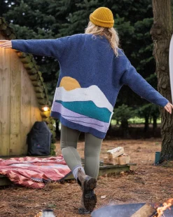 Vista Recycelter Strickcardigan - Dunkler Denim