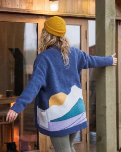 Vista Recycelter Strickcardigan - Dunkler Denim