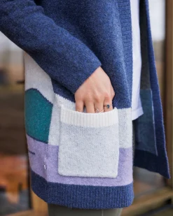 Vista Recycelter Strickcardigan - Dunkler Denim