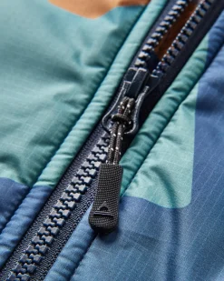 Waves Recycelter Sherpa Gefütterter Surf-Poncho - Tiefblaues Tarnmuster