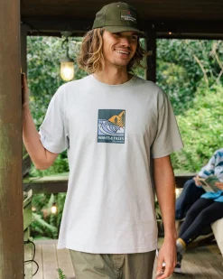 Waves u0026 Trees Bio-Baumwoll-T-Shirt - Grau Blau