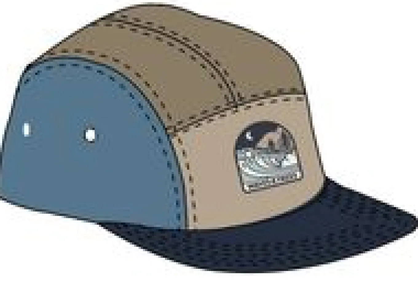 Waves u0026 Trees Recycelte 5-Panel-Kappe - Mondlichtblau
