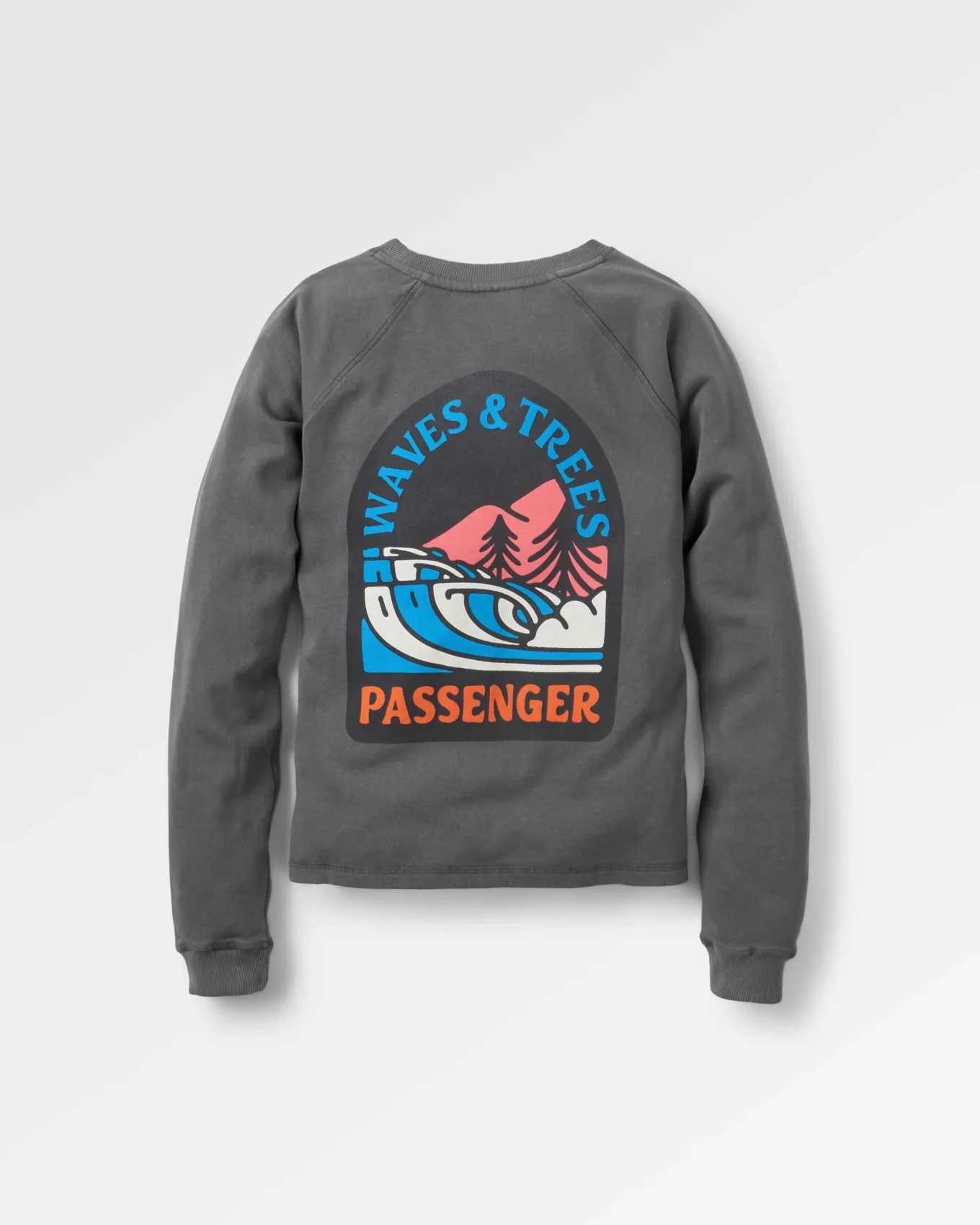 Waves u0026 Trees Recyceltes Baumwoll-Sweatshirt - Holzkohle