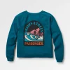 Waves u0026 Trees Recyceltes Baumwoll-Sweatshirt - Gezeitenblau