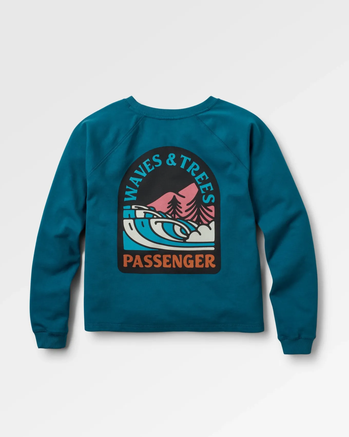 Waves u0026 Trees Recyceltes Baumwoll-Sweatshirt - Gezeitenblau