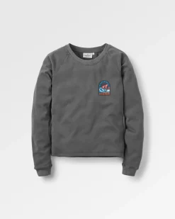 Waves u0026 Trees Recyceltes Baumwoll-Sweatshirt - Holzkohle