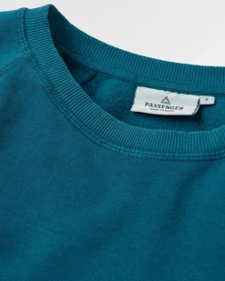 Waves u0026 Trees Recyceltes Baumwoll-Sweatshirt - Gezeitenblau