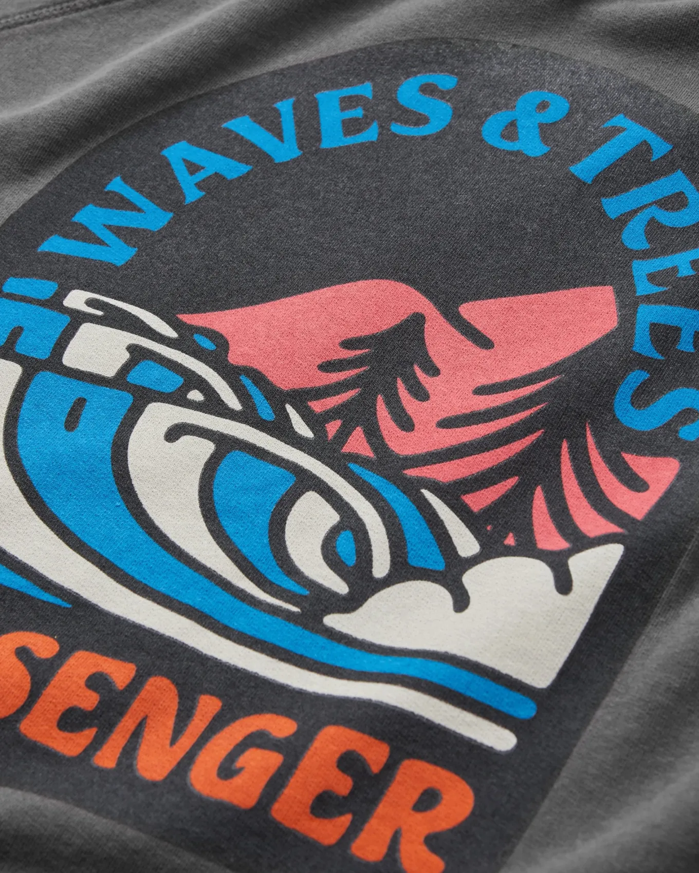 Waves u0026 Trees Recyceltes Baumwoll-Sweatshirt - Holzkohle