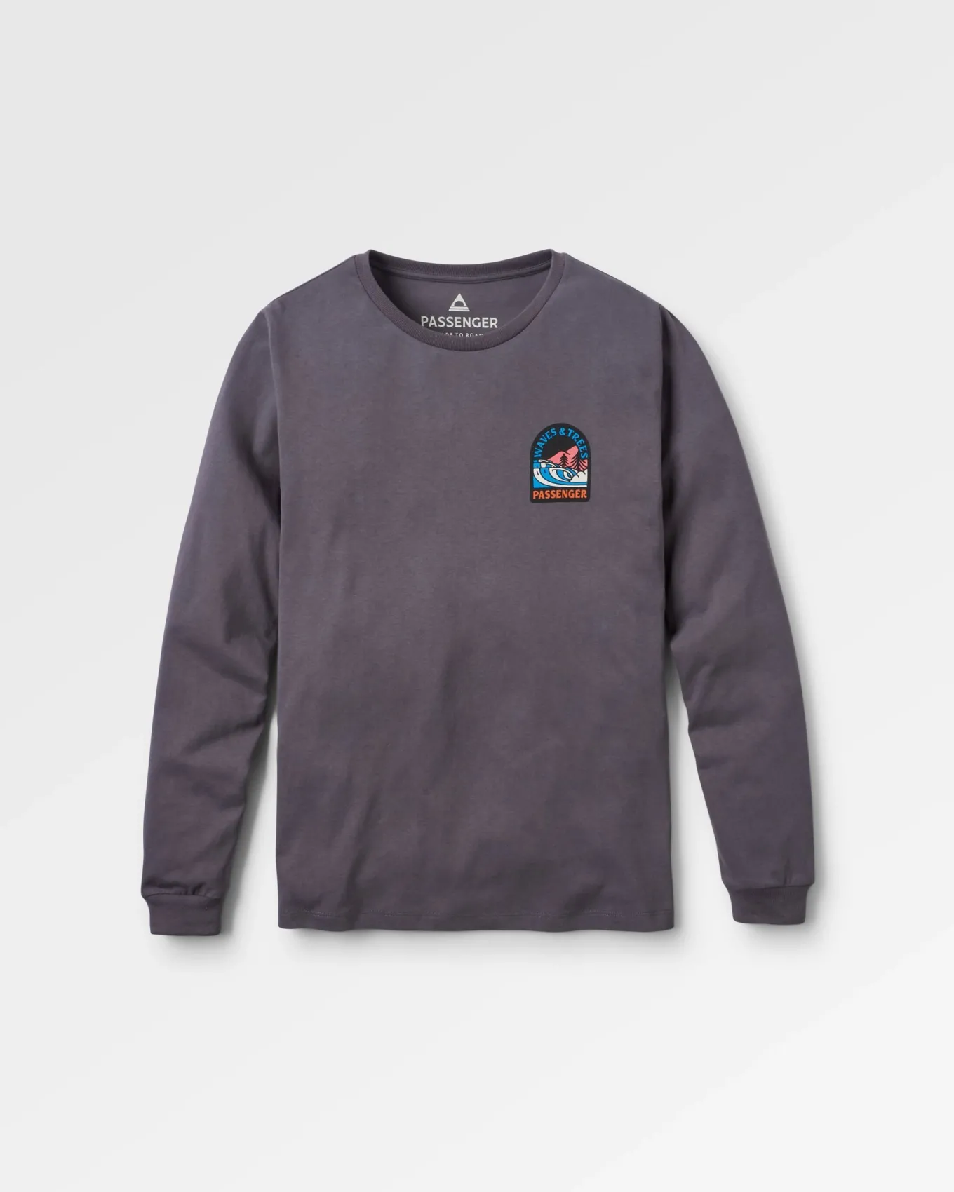 Waves u0026 Trees Recyceltes Langarmshirt - Holzkohle