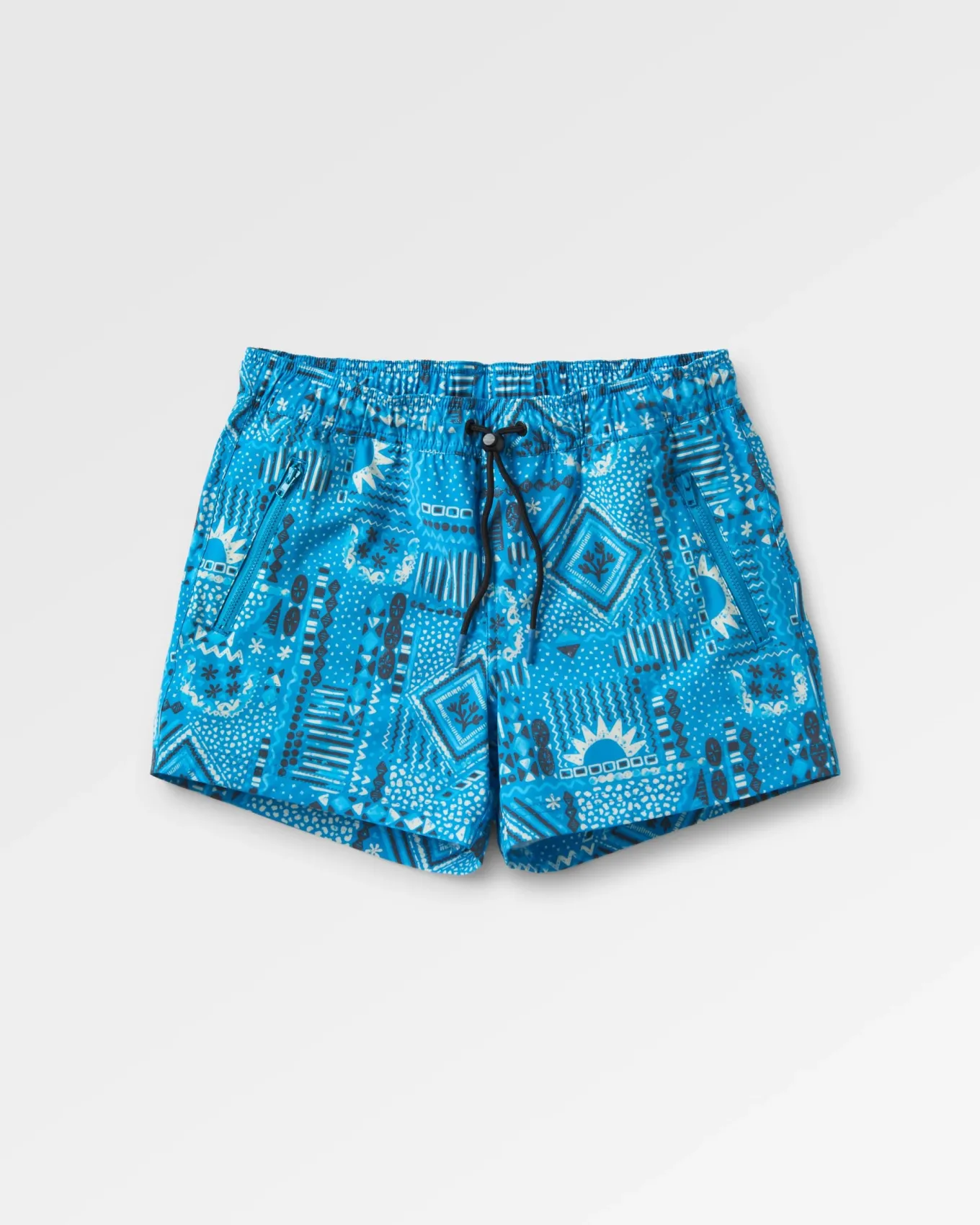 Way Out Recycelte Allzweck-Shorts - Vintage Patchwork Blau Pool