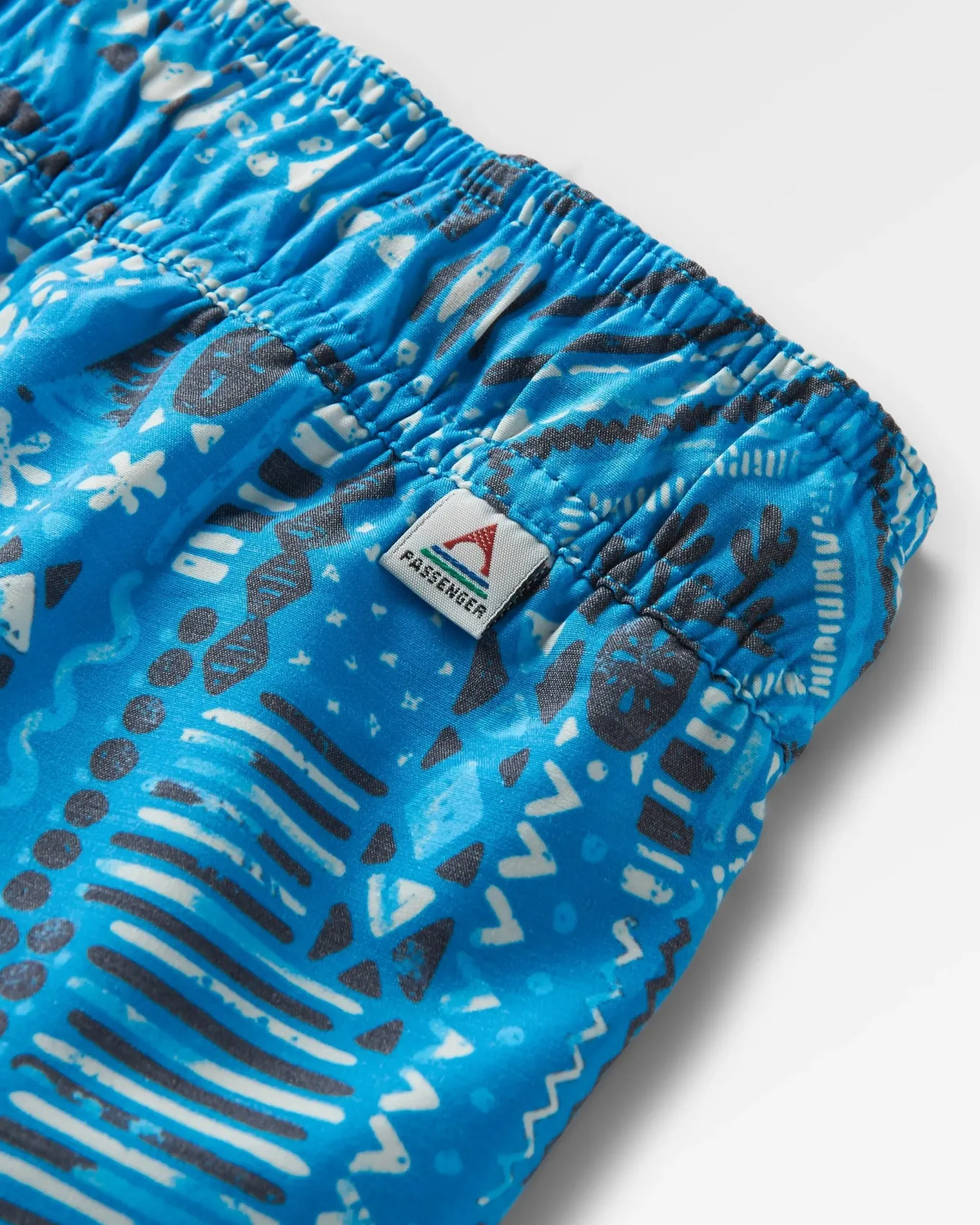 Way Out Recycelte Allzweck-Shorts - Vintage Patchwork Blau Pool