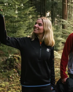 Wintergreen Recycelter Polartec® Fleece-Pullover - Schwarz