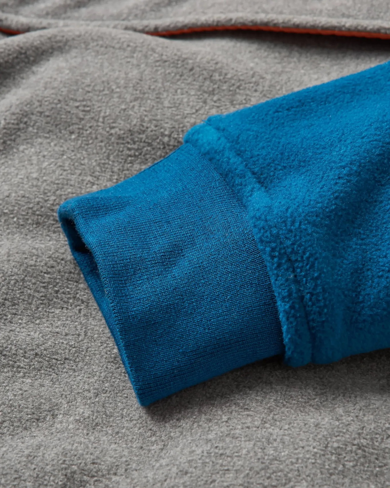 Woodland Kapuzenpullover mit 1/2 Reißverschluss aus recyceltem Polarfleece - Graumeliert / Gezeitenblau