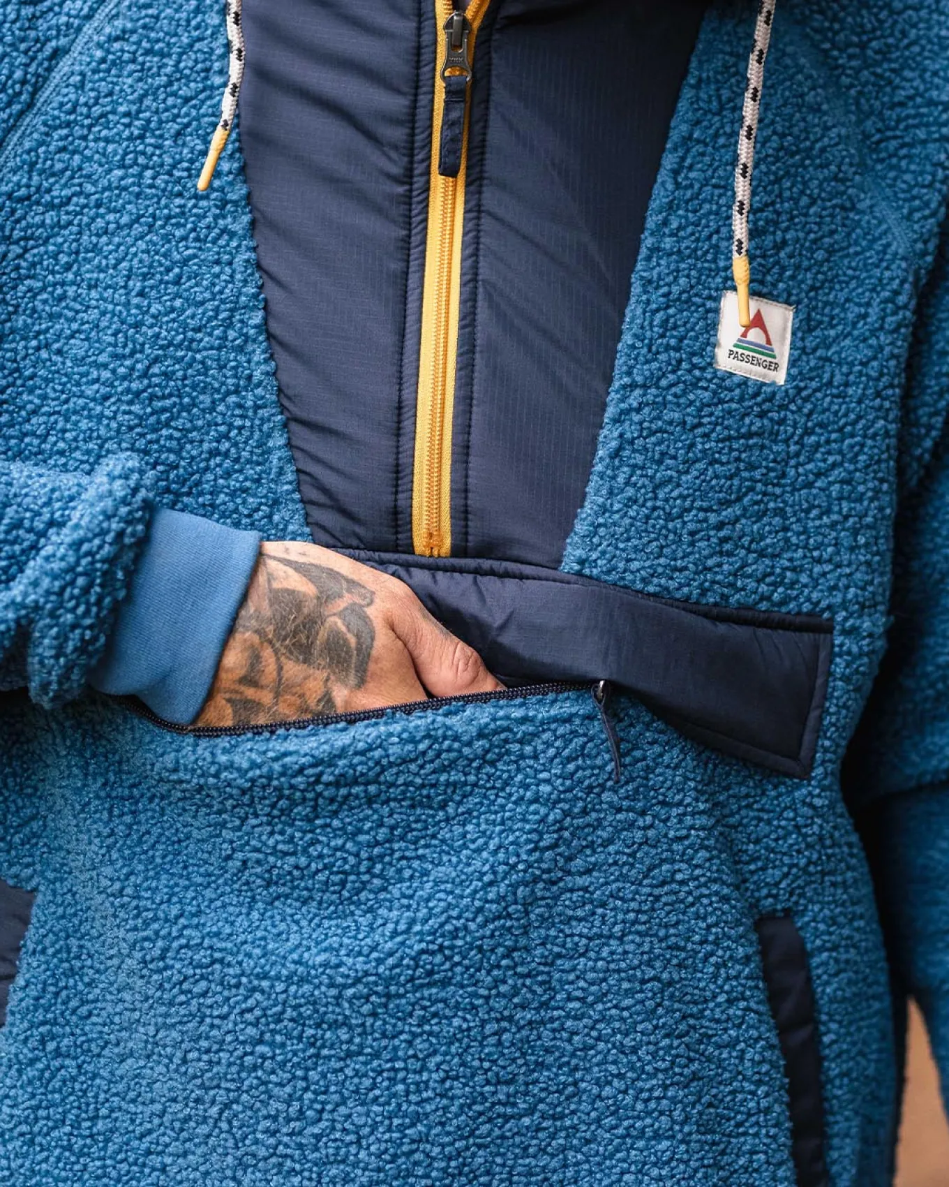 Woodland Recyceltes Polar-gefüttertes Sherpa-Fleece - Blauer Stahl