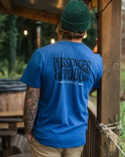Yuca Bio-Baumwoll-T-Shirt - Azurblauer Mergel