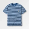Zen Recyceltes T-Shirt mit Lockerer Passform - Dunkles Denim / Birkenstreifen