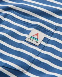 Zen Recyceltes T-Shirt mit Lockerer Passform - Dunkles Denim / Birkenstreifen