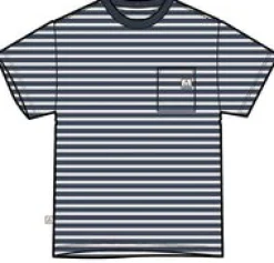 Zen Recyceltes T-Shirt mit Lockerer Passform - Dunkles Denim / Birkenstreifen